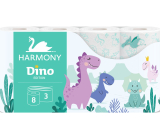 Harmony Kids Dino Toilettenpapier ohne Duftstoffe 17,5 m 3lagig 8 Stück