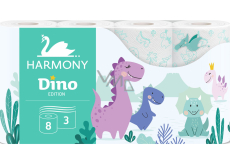 Harmony Kids Dino Toilettenpapier ohne Duftstoffe 17,5 m 3lagig 8 Stück