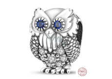 Charms Sterling Silber 925 Eule - Eule, Weisheit, Wissenschaft, Wissen, Perle am Armband Tier