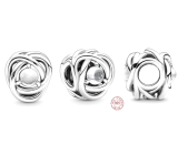 Charme Sterling Silber 925 Infinity Kreis der Ewigkeit April weiß - klar, Perle für Armband
