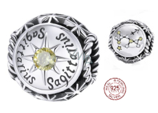 Charme Sterling Silber 925 Sternzeichen, Zirkonia Schütze, Perle für Armband
