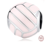 Charme Sterling Silber 925 Volleyball - rosa, Perle am Armband Sport