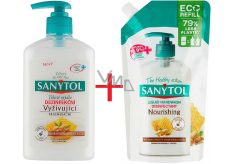 Sanytol Nourishing Almond Milk & Royal Jelly Desinfektionsseife 250 ml Spender + 500 ml Nachfüllpack, Duopack