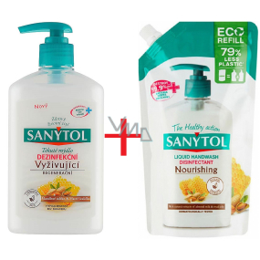 Sanytol Nourishing Almond Milk & Royal Jelly Desinfektionsseife 250 ml Spender + 500 ml Nachfüllpack, Duopack
