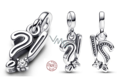 Charms Sterling Silber 925 Ausrufezeichen und Fragezeichen - Mini Medaillon, Armband Anhänger