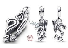 Charms Sterling Silber 925 Ausrufezeichen und Fragezeichen - Mini Medaillon, Armband Anhänger