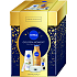 Nivea Golden Moment Shea Butter & Botanical Duschgel 250 ml + Q10 Firming Tinted Body Milk 400 ml + Invisible Black & White Silky Smooth Antitranspirant Roll-on 50 ml + Labello Hyaluron Rose Lippenbalsam 4,8 g + Stirnband, Kosmetikset für Frauen