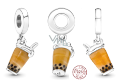 Charm Sterling Silber 925 Bubble Tea - Milchtee, Armband-Anhänger, Essen & Trinken