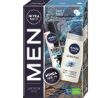 Nivea Men Daily Trio Creme 30 ml + Invisible Black & White Fresh Antitranspirant Deodorant Spray 150 ml + Sensitive 3in1 Duschgel 250 ml, Kosmetikset für Männer
