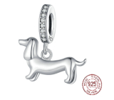 Charm Sterlingsilber 925 Hund - Dackel, Anhänger für Armband Tier