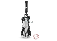 Charm Sterling Silber 925 Border Collie, Tierarmband-Anhänger