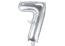 Ditipo Folie aufblasbare Ballon Nummer 7 Silber 35 cm 1 Stück