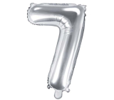 Ditipo Folie aufblasbare Ballon Nummer 7 Silber 35 cm 1 Stück