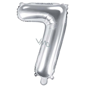 Ditipo Folie aufblasbare Ballon Nummer 7 Silber 35 cm 1 Stück