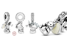 Charms Sterling Silber 925 Plüsch Baby Bär 3in1, Armband Anhänger Familie