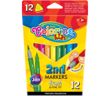 Colorino 2in1 Marker doppelseitiger Pinsel und dünne Spitze 12 Farben