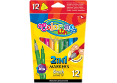 Colorino 2in1 Marker doppelseitiger Pinsel und dünne Spitze 12 Farben