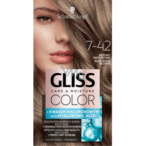 Schwarzkopf Gliss Color Haarfarbe 7-42 Natural Beige Blonde 2 x 60 ml