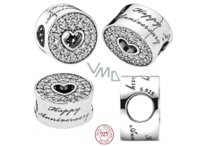 Charme Sterling Silber 925 Happy Anniversary, Stopper, Clip Perle für Armband