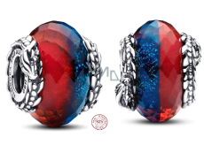 Charme Sterling Silber 925 Game of Thrones Eis und Feuer Drache, doppelte Muranoglasperle auf Armband, Film
