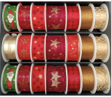 Nekupto Stoff Weihnachtsband Grün santa 25 mm x 2,5 m