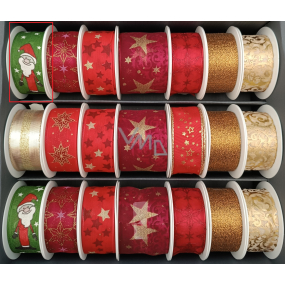 Nekupto Stoff Weihnachtsband Grün santa 25 mm x 2,5 m