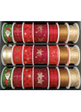 Nekupto Fabric Weihnachtsband Goldene Fäden 25 mm x 2,5 m