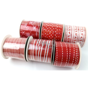 Emocio Stoffband Rot und Weiß 5 m x 10 mm verschiedene Typen
