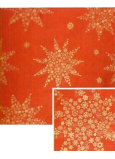 Nekupto Weihnachtsgeschenkpapier 70 x 150 cm Rot, goldene Schneeflockensterne