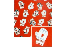Nekupto Weihnachtsgeschenkpapier 70 x 200 cm Rot, Handschuhe