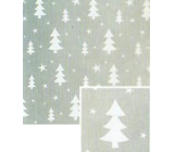 Nekupto Weihnachtsgeschenkpapier 70 x 200 cm Silber, weiße Bäume