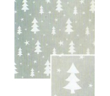 Nekupto Weihnachtsgeschenkpapier 70 x 500 cm Silber, weiße Bäume