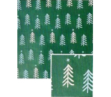 Nekupto Weihnachtsgeschenkpapier 70 x 1000 cm Dunkelgrün, weiße und blaue Bäume