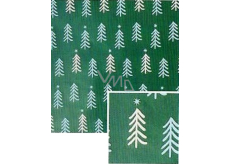 Nekupto Weihnachtsgeschenkpapier 70 x 1000 cm Dunkelgrün, weiße und blaue Bäume