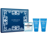 Versace Eau Fraiche Man Eau de Toilette 50 ml + After Shave Balm 50 ml + Shower Gel 50 ml, Geschenkset für Männer