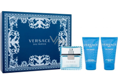 Versace Eau Fraiche Man Eau de Toilette 50 ml + After Shave Balm 50 ml + Shower Gel 50 ml, Geschenkset für Männer