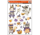 Fensterfolie Halloween Hexen und Vampir mit Glitter 29 x 41 cm