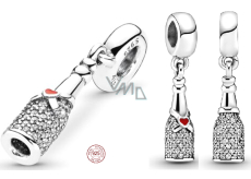 Charme Sterling Silber 925 Flasche Champagner - Zeit der Feier, Jahrestag Armband Anhänger