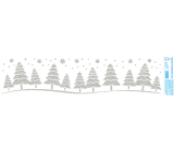 Bogen Weihnachtsaufkleber, Fensterfolie ohne Kleber Silberne Bäume 50 x 12 cm