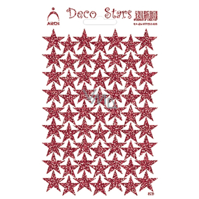 Arch Holographische Schmucketiketten Sterne rot einfarbig 12 x 18 cm