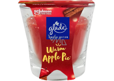 Glade Warm Apple Pie Duftkerze mit rotem Apfel und Zimt im Glas, Brenndauer bis zu 38 Stunden 129 g