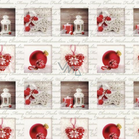 Präsenta Geschenkpapier 70 x 200 cm Weihnachten roter Flachmann groß, klein, Frohe Weihnachten