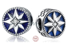 Charme Sterling Silber 925 Star in blauen Himmel, Perle für Armband Universum