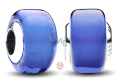Charme Sterling Silber 925 Blau Murano Glasperle auf Armband Symbol