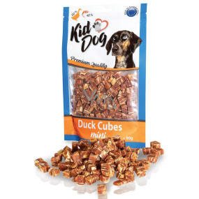 KidDog Duck Würfel Entenfleisch und Kabeljau Miniwürfel, Fleisch Leckerli für Hunde 80 g