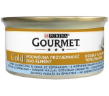 Gourmet Gold Double Pleasure mit Seefisch in Saft mit Spinat in Dosen für ausgewachsene Katzen 85 g