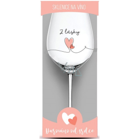 Nekupto It's time to love Weinglas mit Aufdruck From love 440 ml