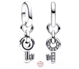 Charm Sterling Silber 925 Schlüsselanhänger - Mini Medaillon, Armband Anhänger Symbol