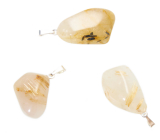 Kristall mit Rutil Trommel Anhänger Naturstein M, ca. 3 cm, Stein der Steine