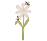 Hölzerne Blume mit Bienen 22 cm
